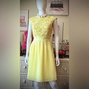 Ted Baker London Lemon Lace Midi Dress